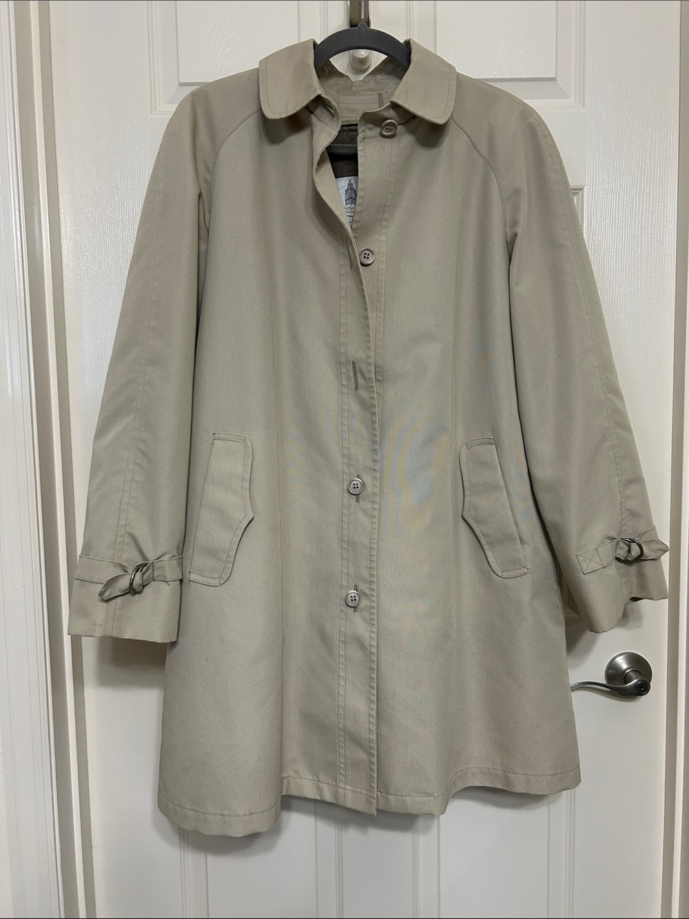 London Fog Maincoats Womens Beige Rain Coat Weatherwear of Distinction Vintage